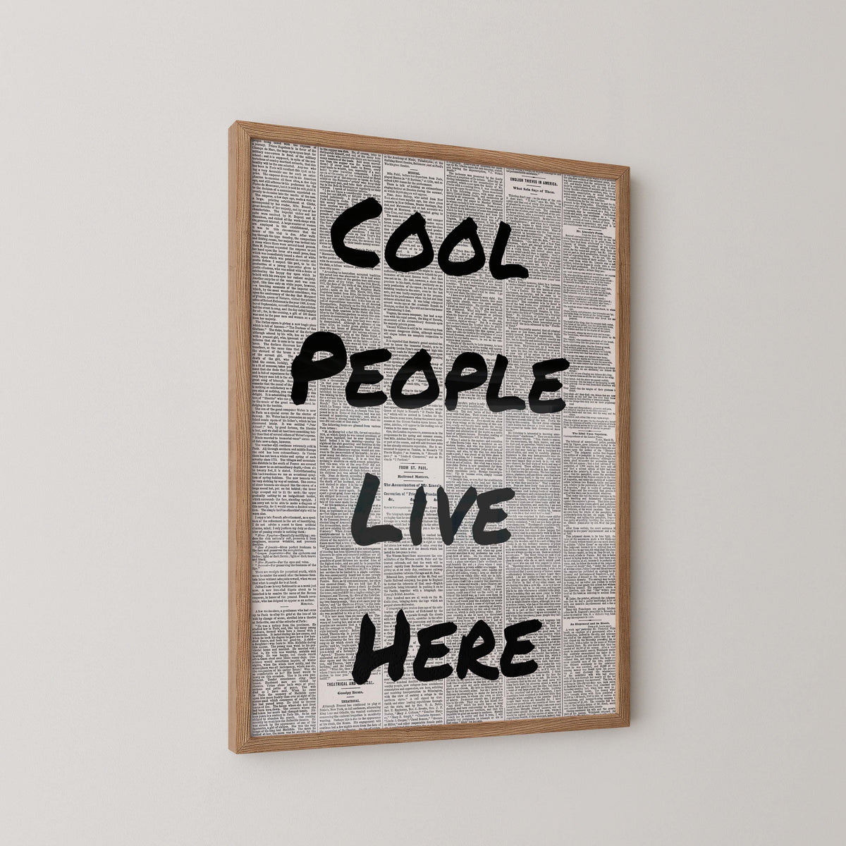Cool People Live Here Art Print