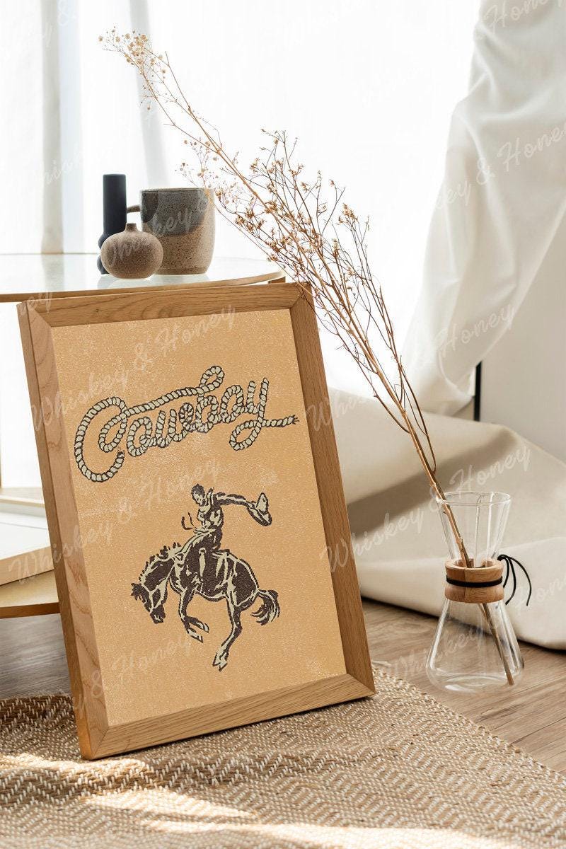 Vintage Cowboy Rodeo Print