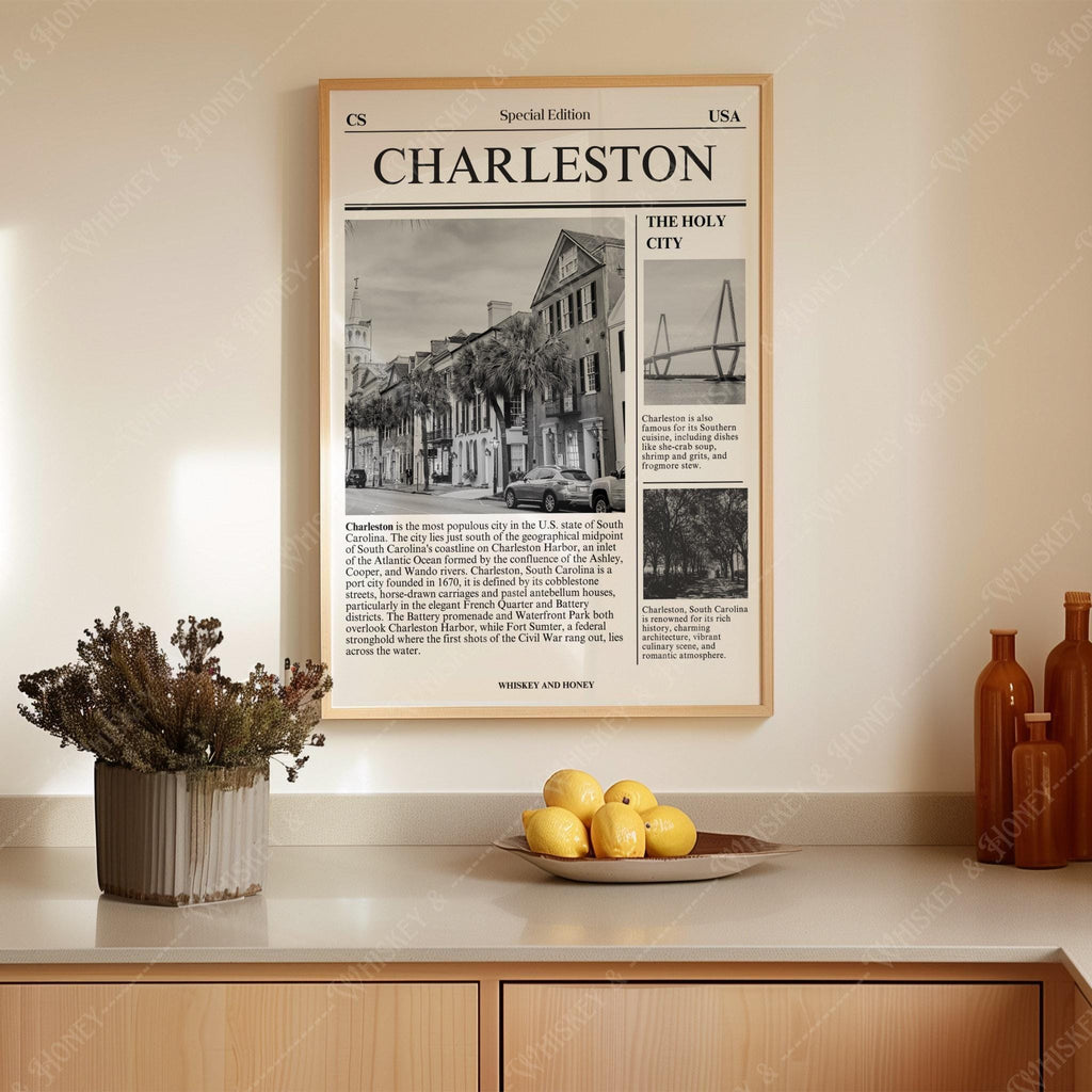 Charleston South Carolina Newspaper Print