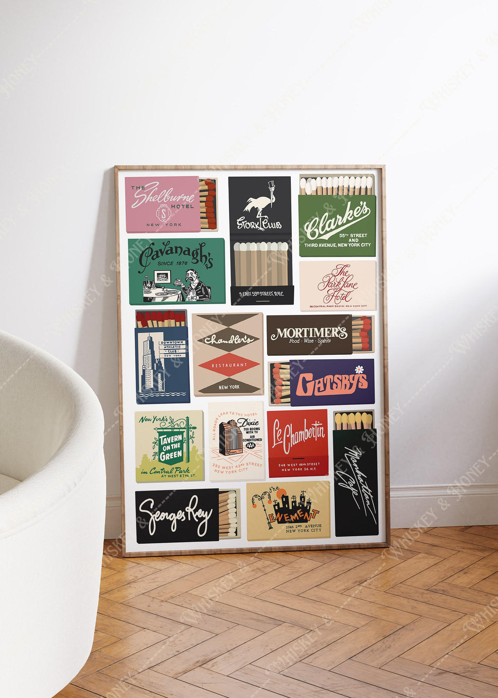 Vintage NYC Matchbook Collage Print