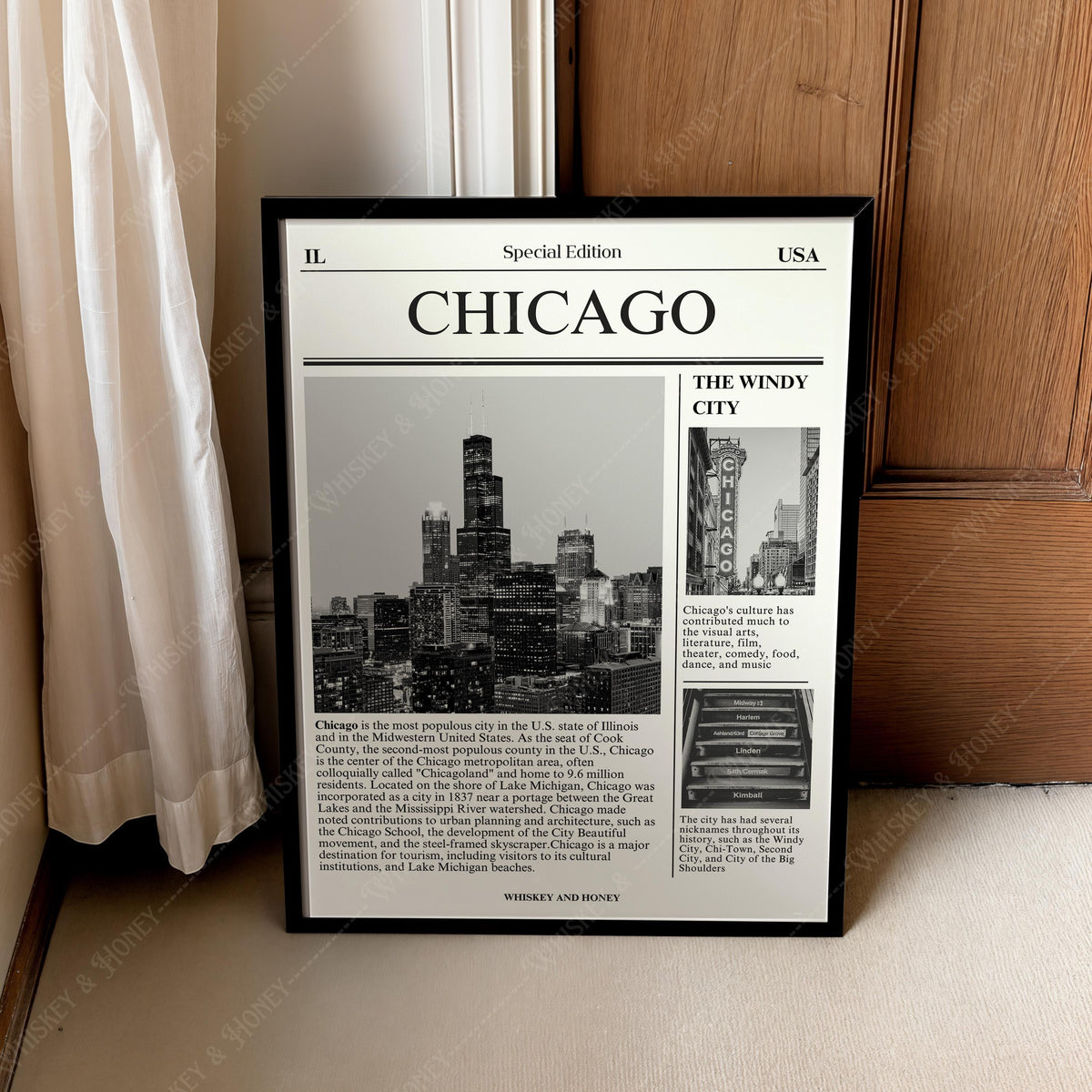 Chicago Illinois Newspaper Print