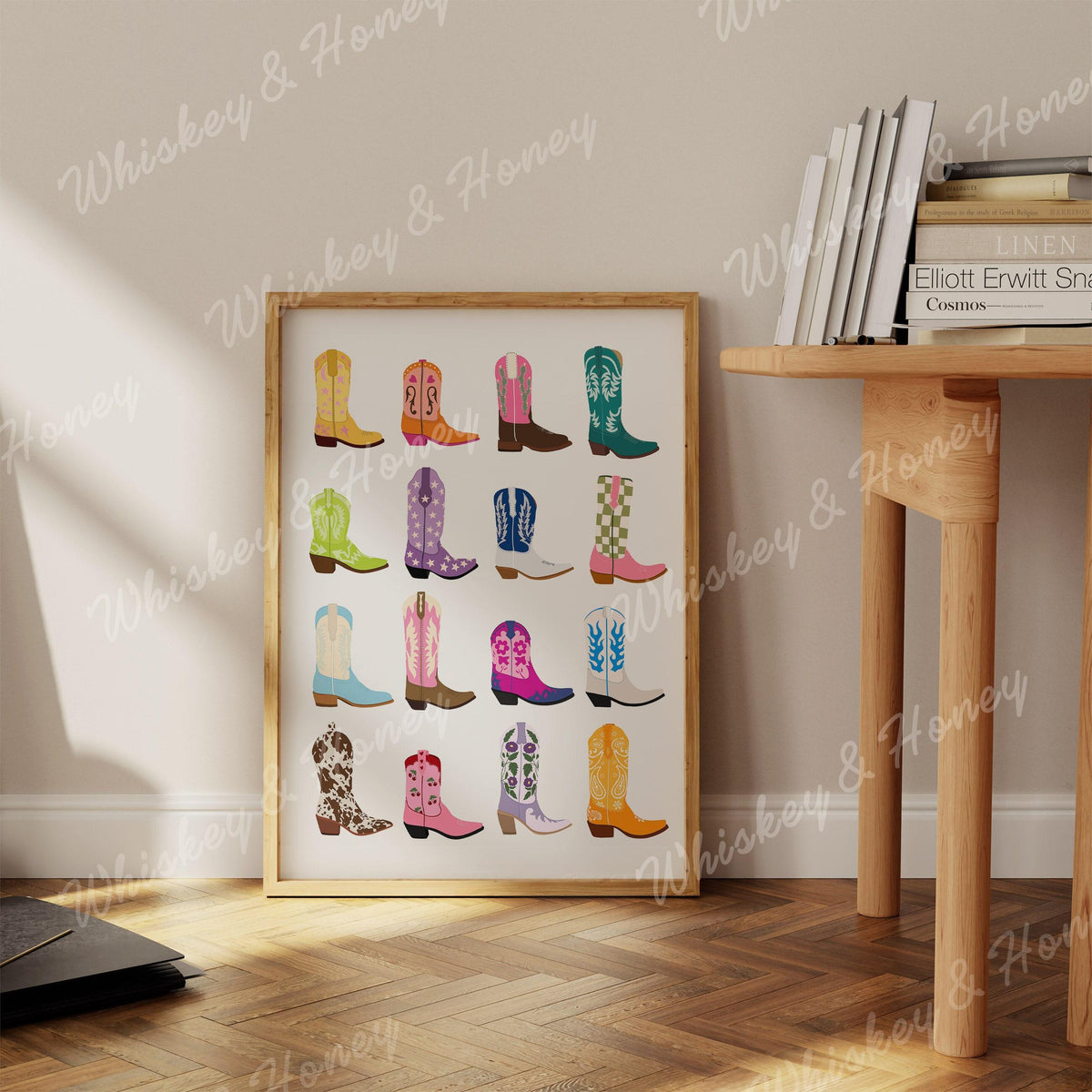 Colorful Cowgirl Boots Print
