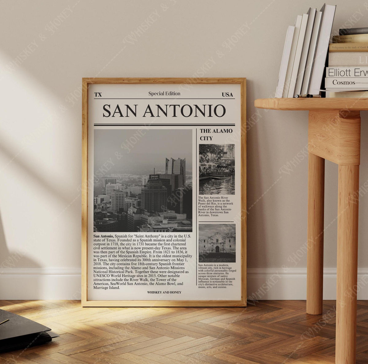 San Antonio Texas Newspaper Print