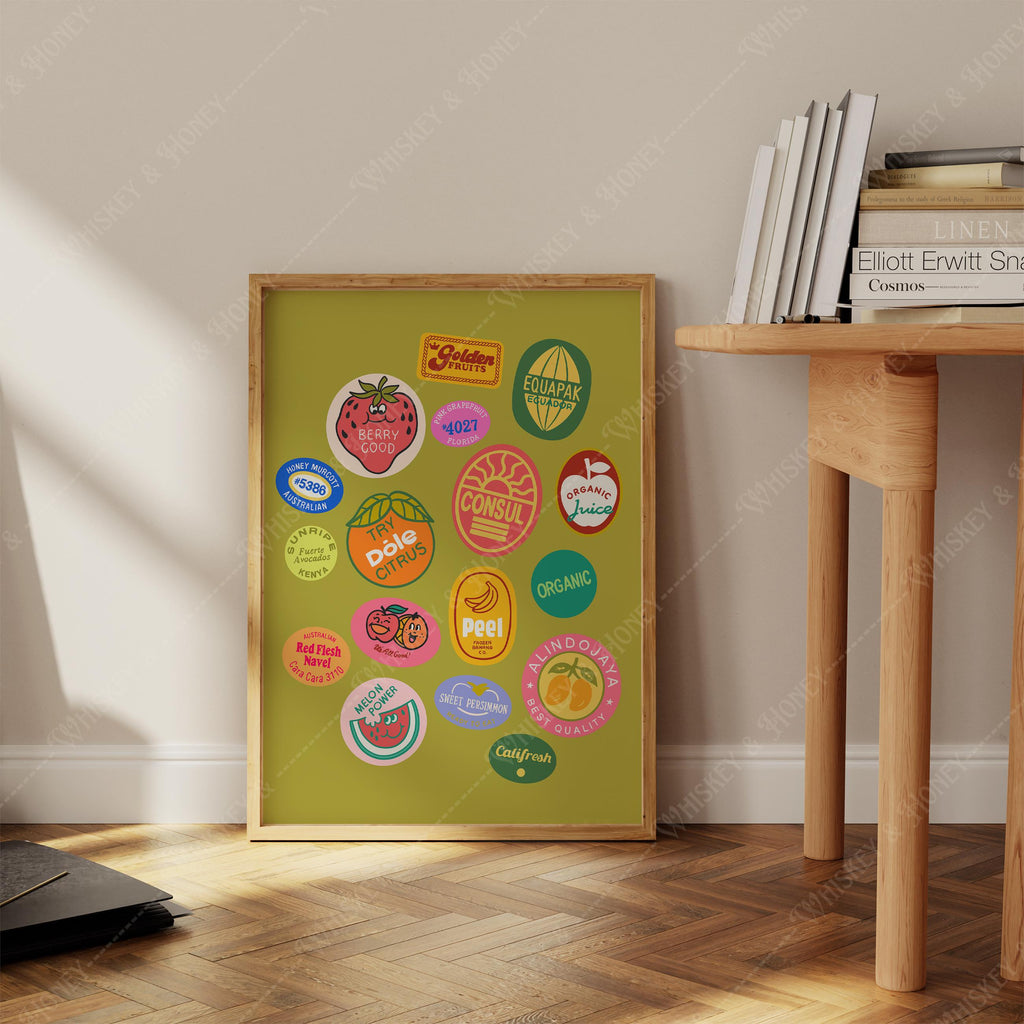 Green Fruit Sticker Print