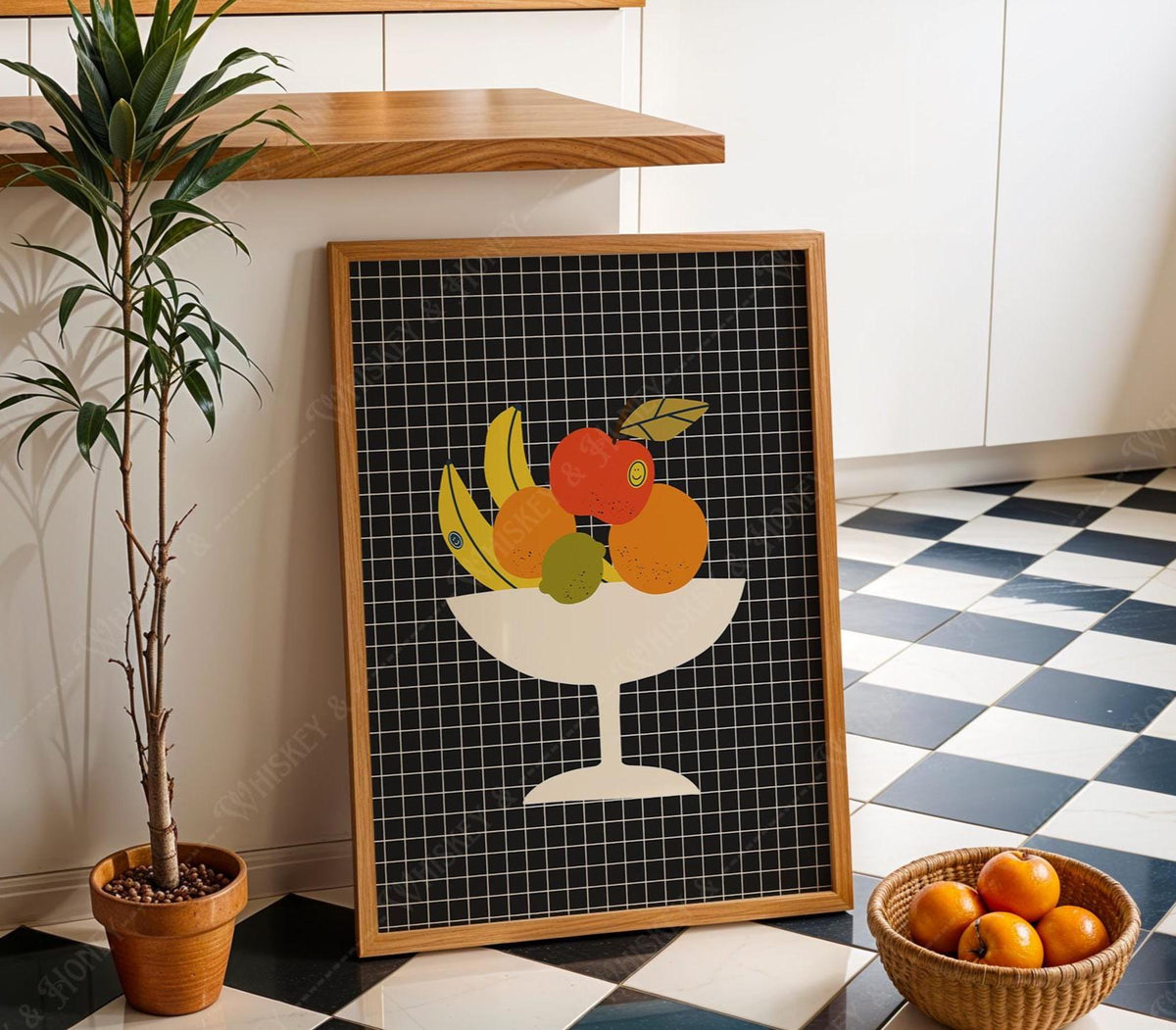 Retro Bowl of Fruit Print