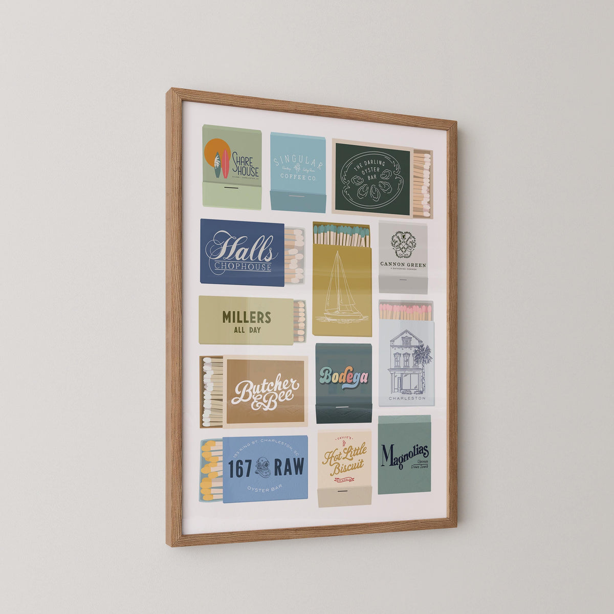 Charleston S.C Matchbook Art Print