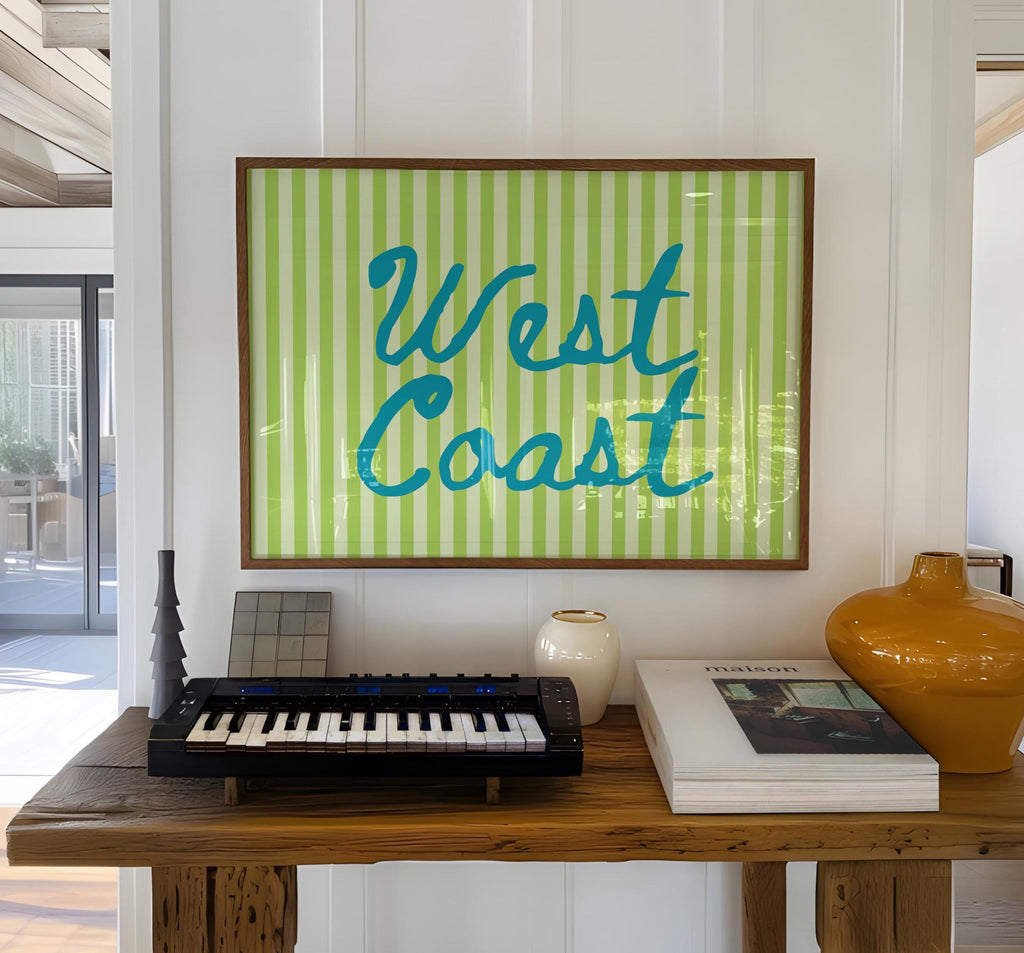 Green Striped West Coast Print