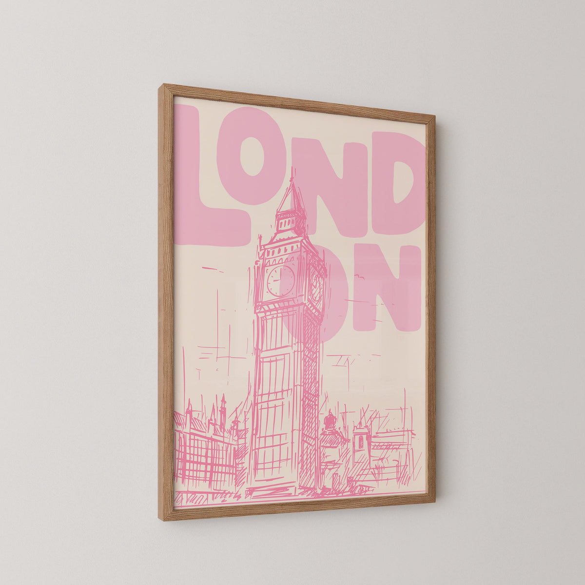 Pink London Travel Print