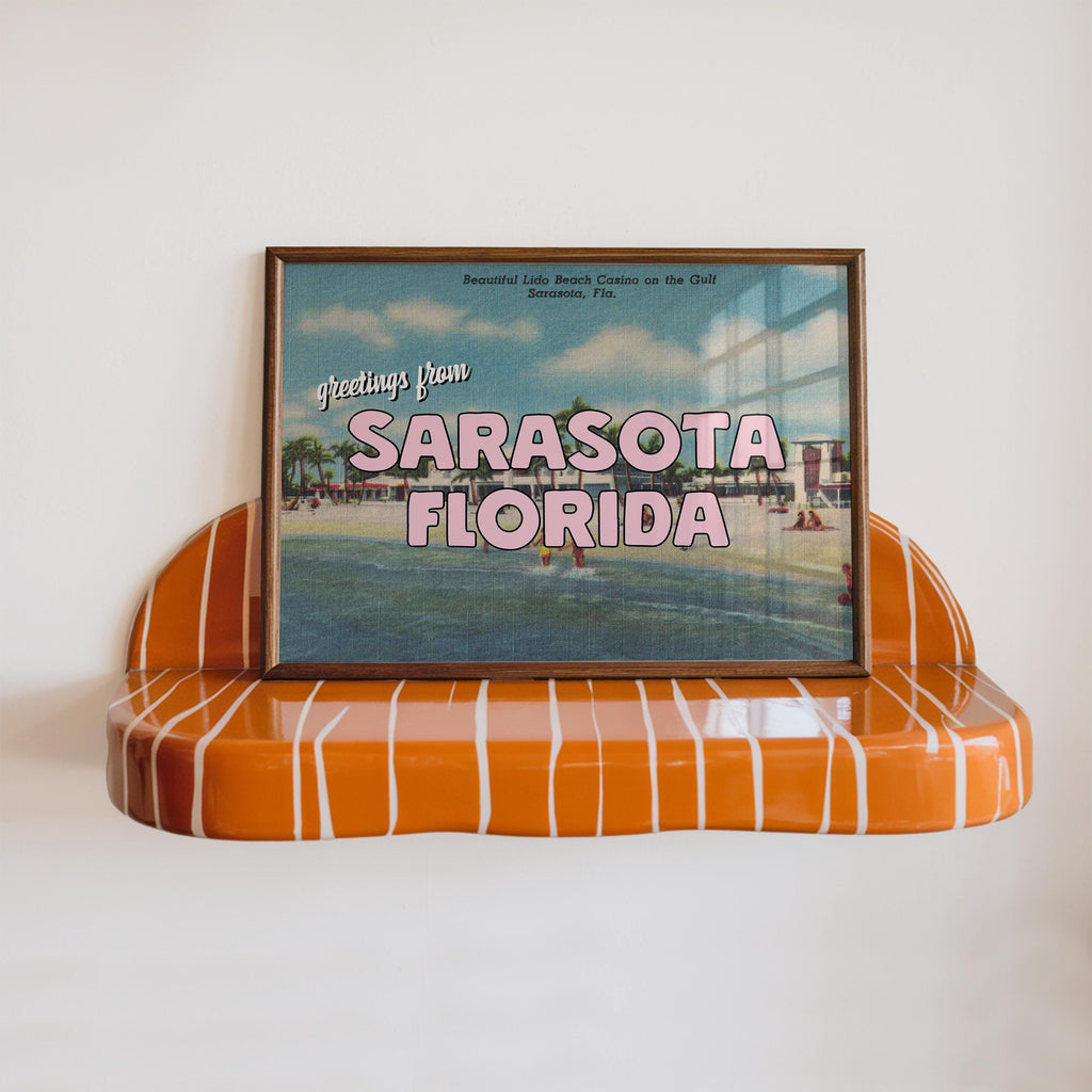 Vintage Greetings From Sarasota Florida Art Print
