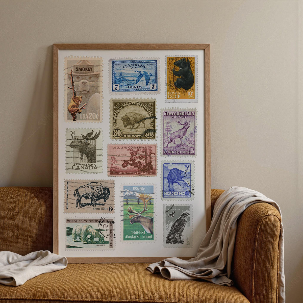 Vintage Wilderness Stamps Print