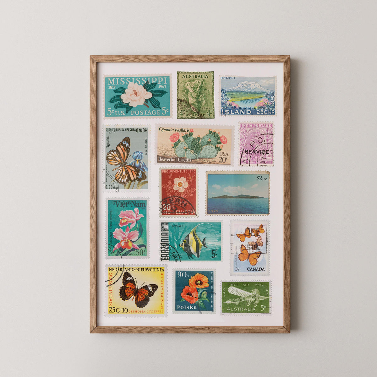 Vintage Stamps Print