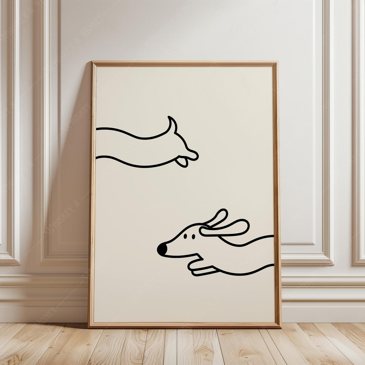 Funny Dachshund Line Art Print