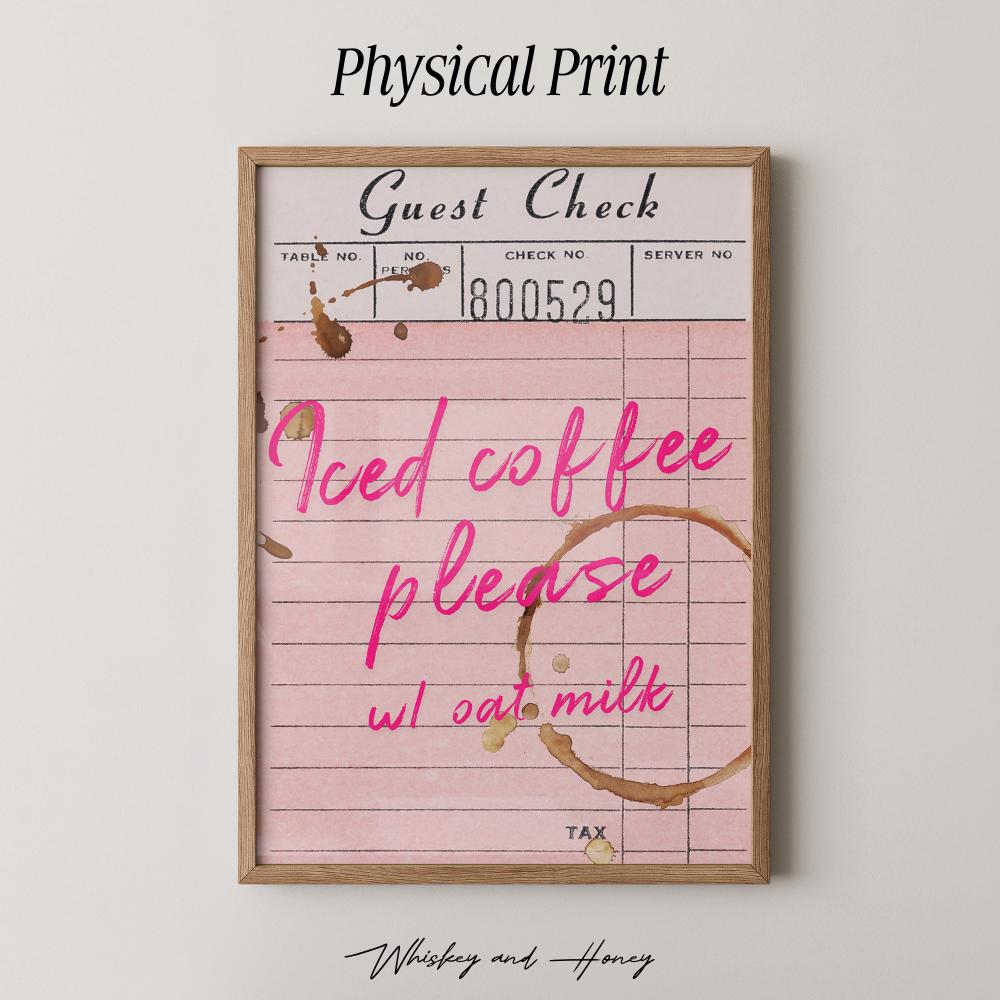 Iced Coffee Guest Check Print