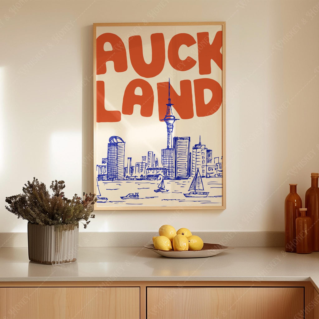 Auckland New Zealand Travel Print