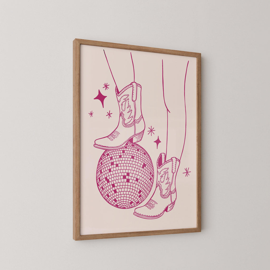 Cowgirl Disco Boots Print