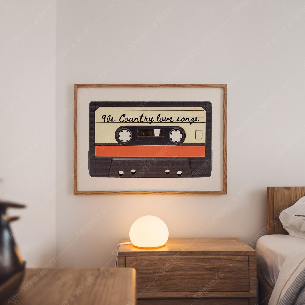 90s Country Love Songs Cassette Tape Print