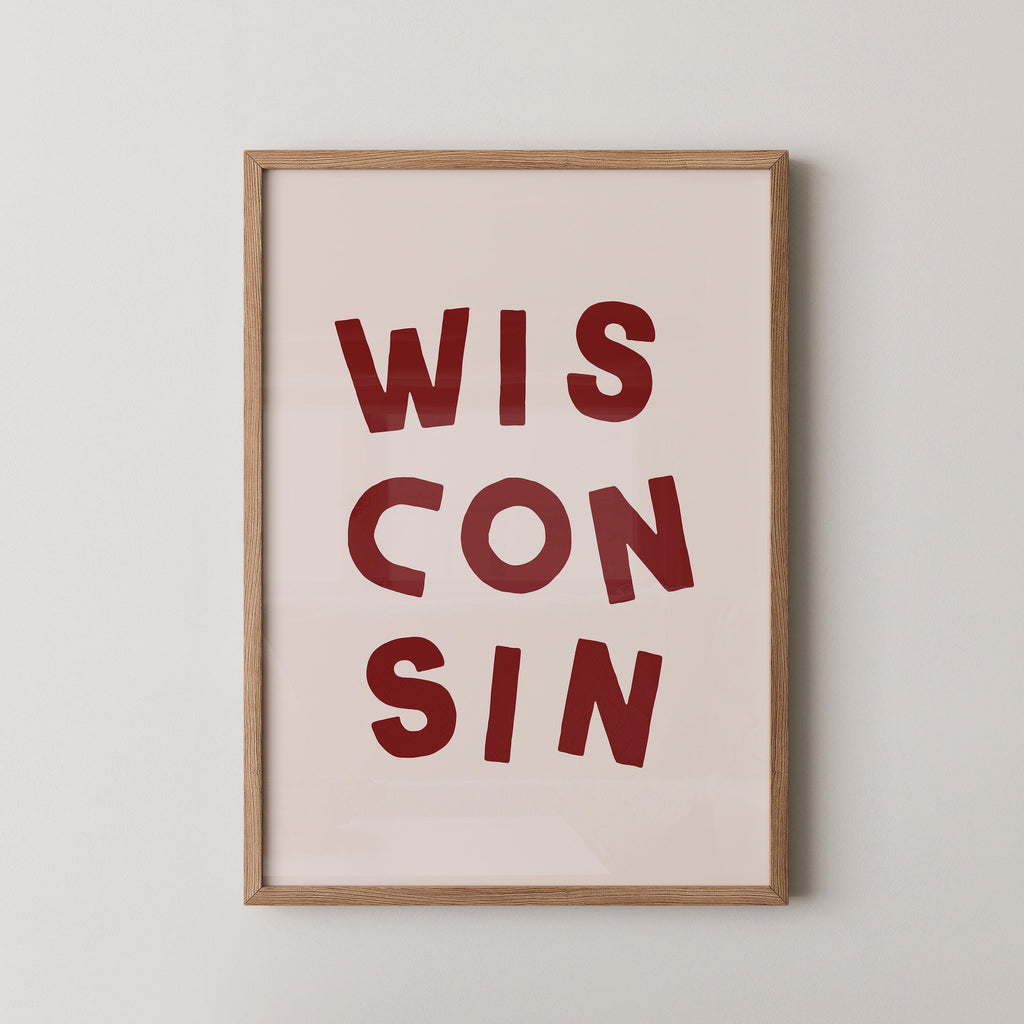 Wisconsin Typography Print