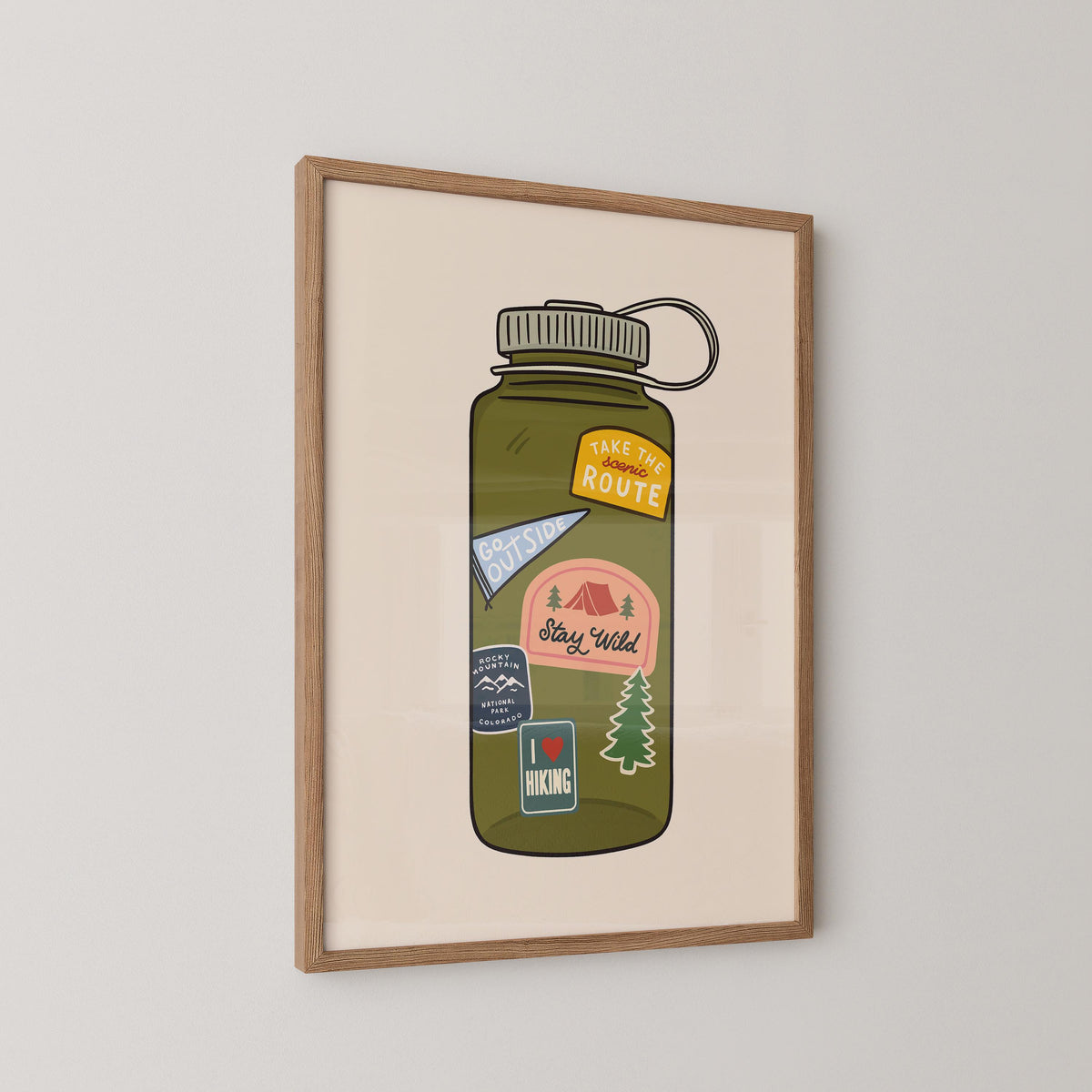 Granola Girl Water Bottle Print