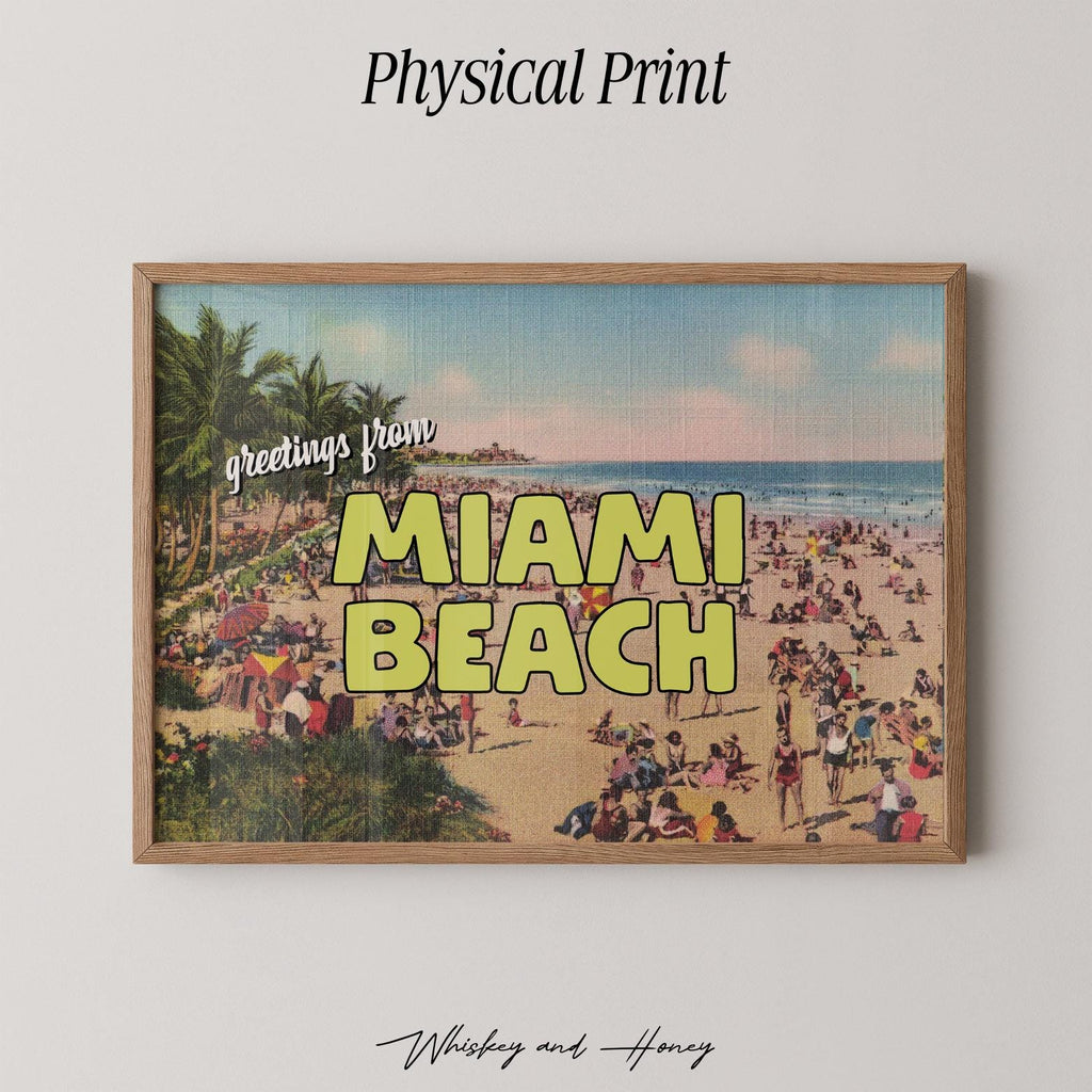 Vintage Greetings From Miami Beach Print