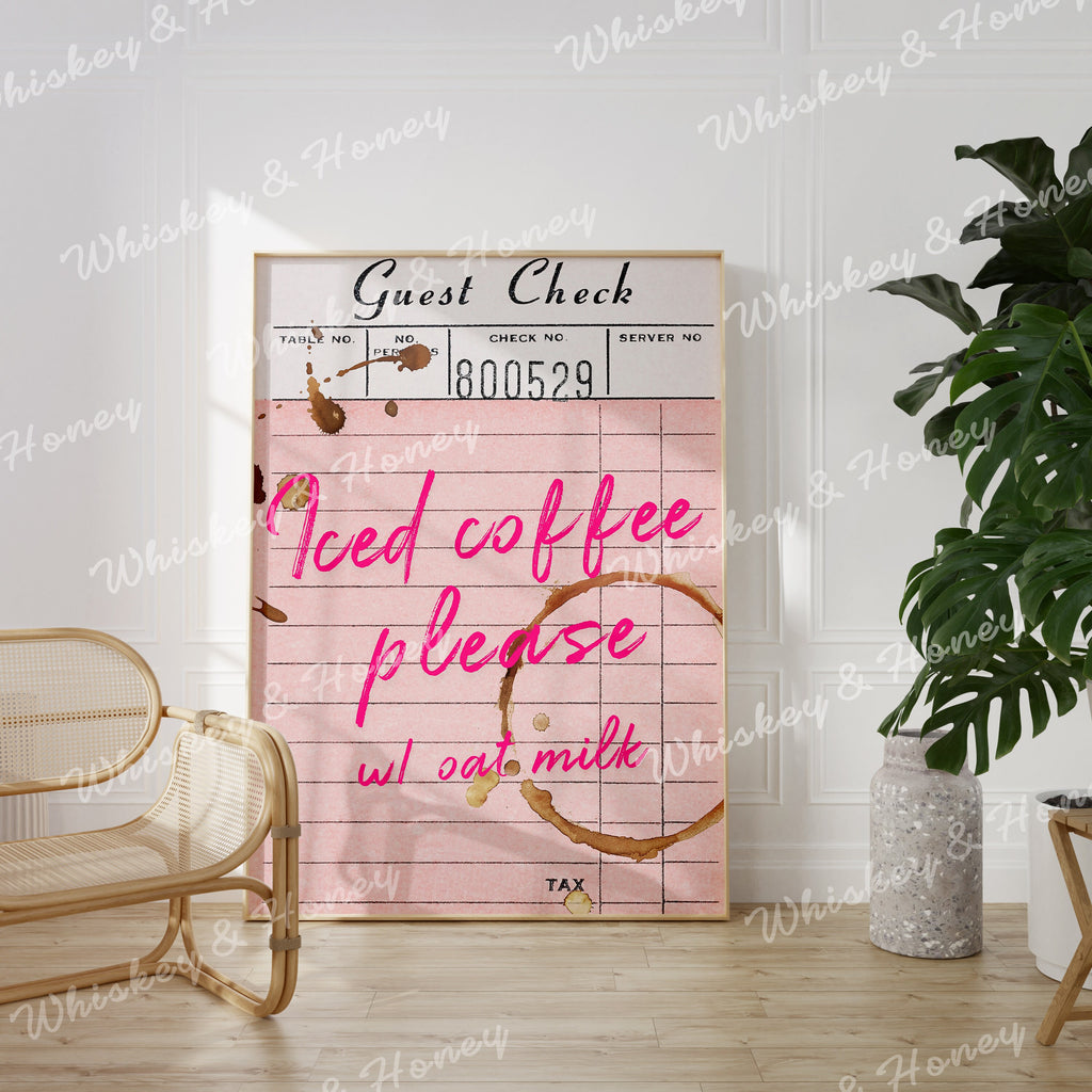 Iced Coffee Guest Check Print