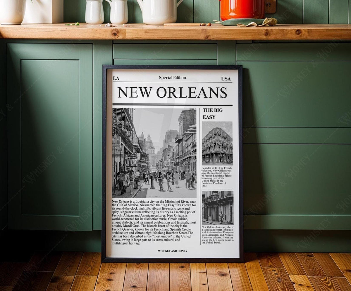 New Orleans LA Newspaper Print