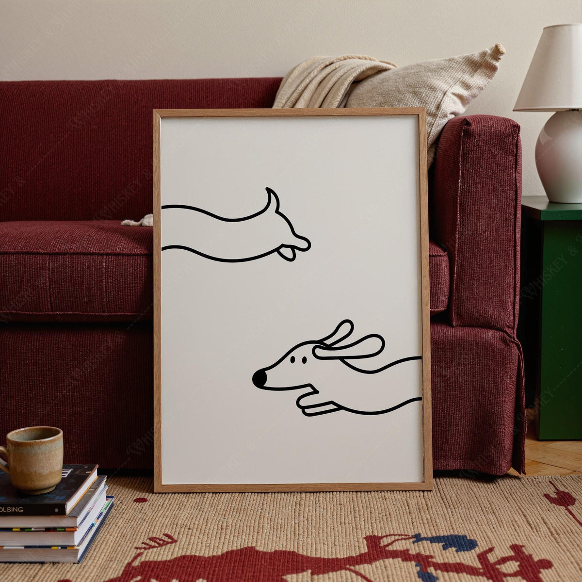 Funny Dachshund Line Art Print
