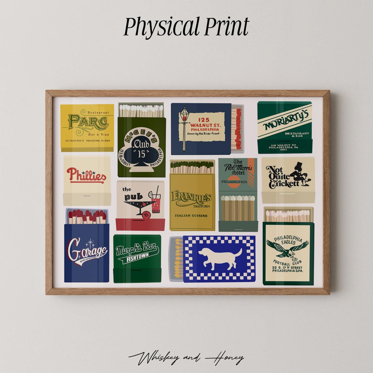 Vintage Philadelphia Matchbooks Horizontal Print