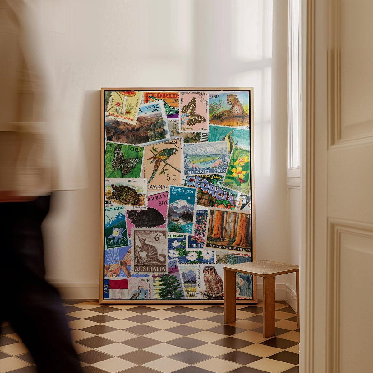 Vintage Travel Stamps Print