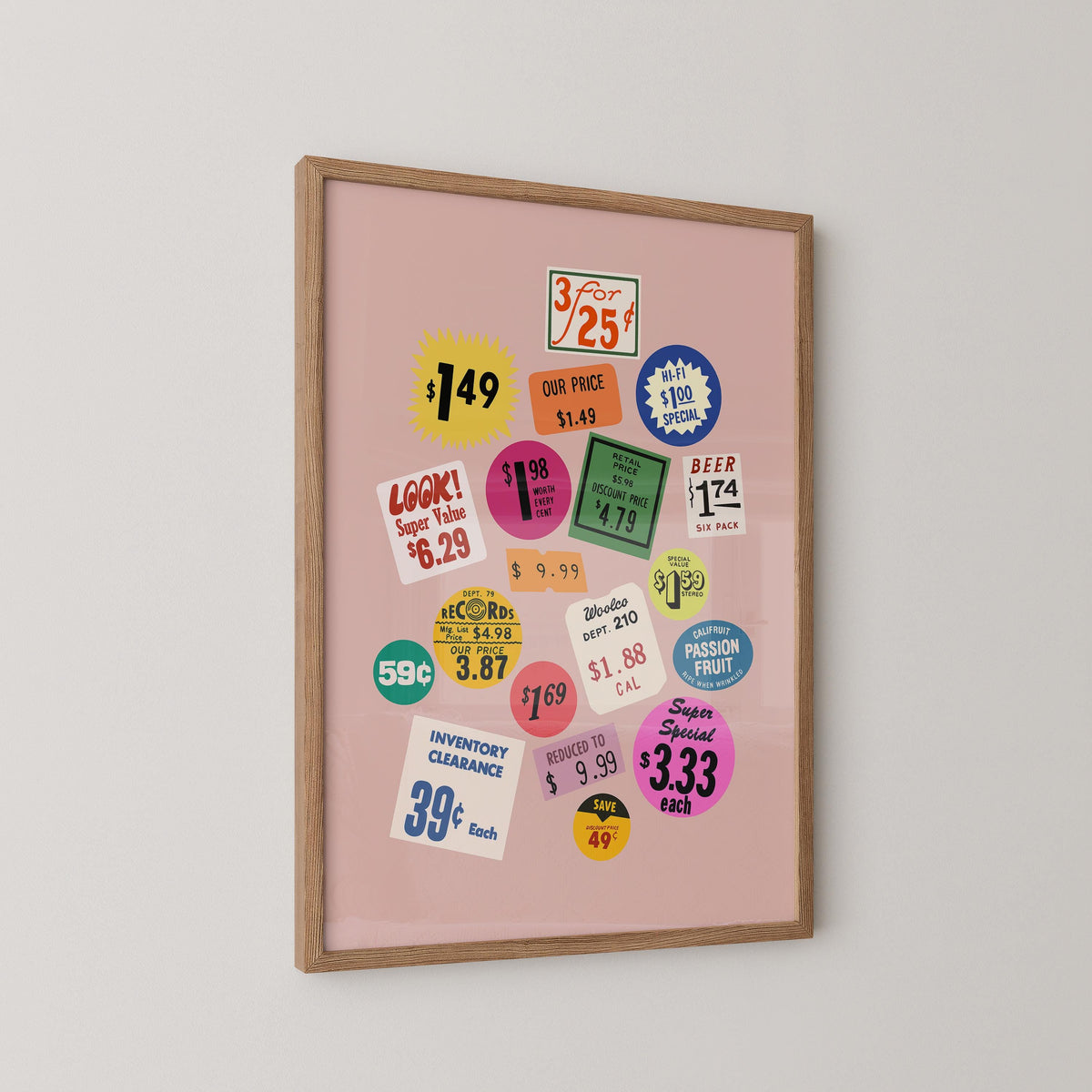 Vintage Price Stickers Art Print