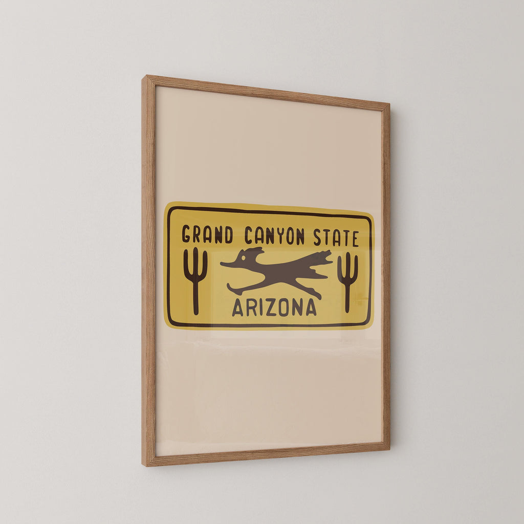 Vintage Arizona License Plate Print