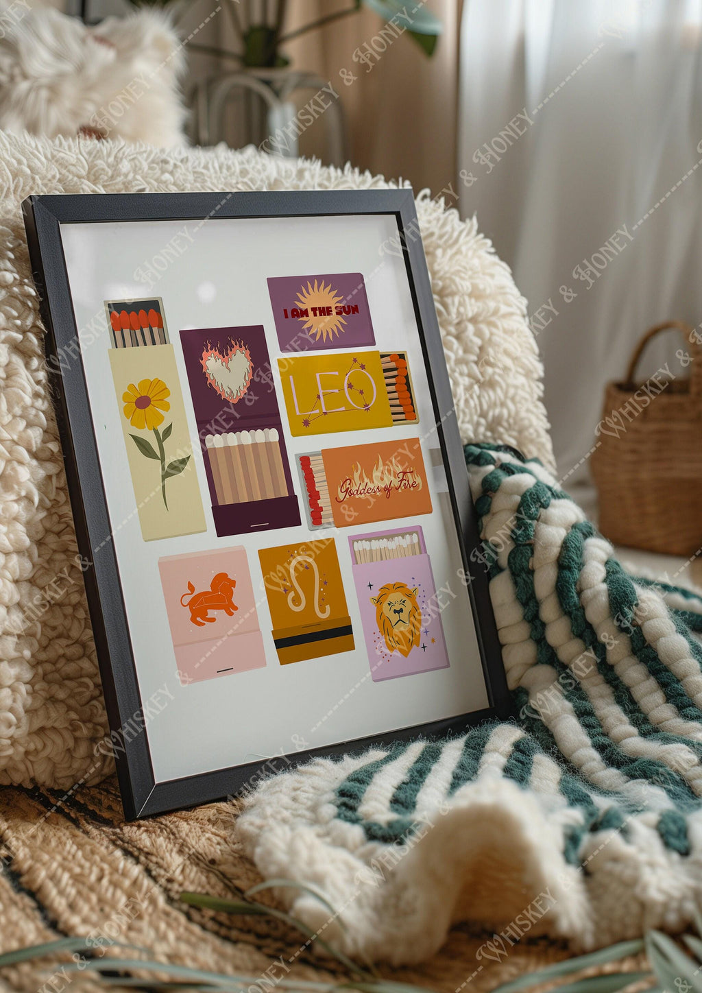 Leo Zodiac Matchbook Print
