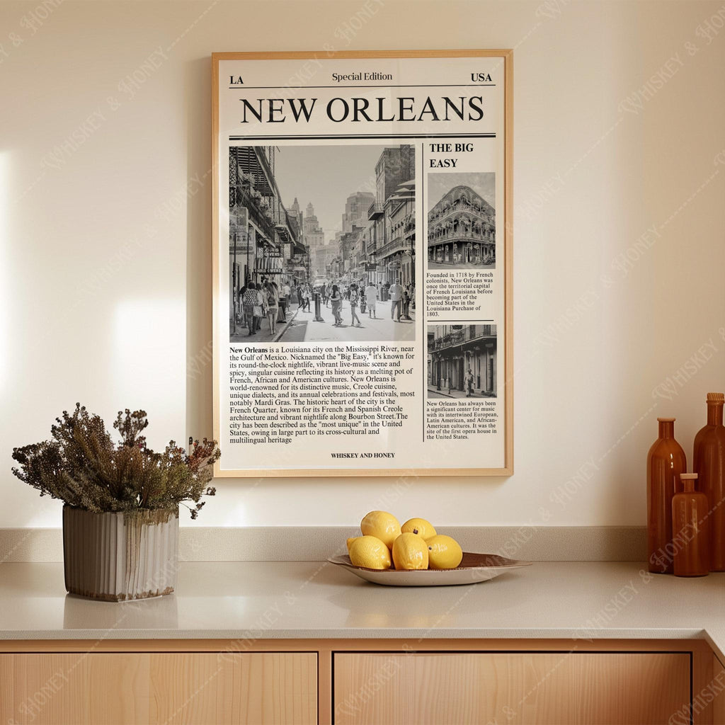 New Orleans LA Newspaper Print