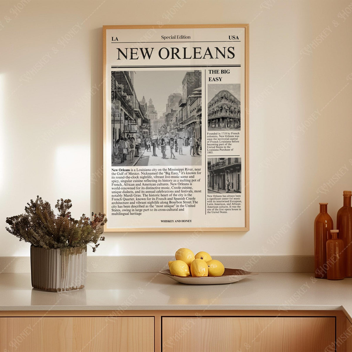 New Orleans LA Newspaper Print