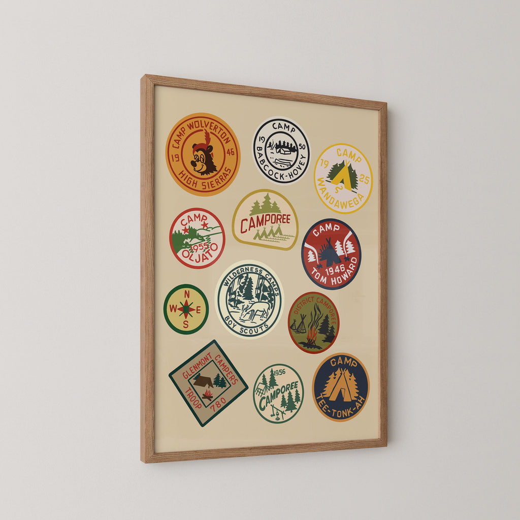 Vintage Boy Scout Patches Print
