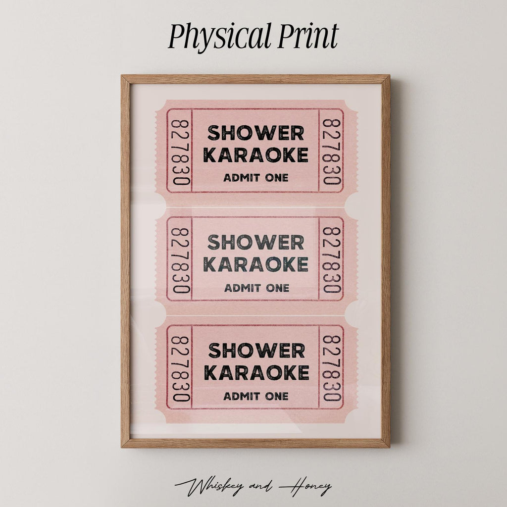 Shower Karaoke Ticket Print