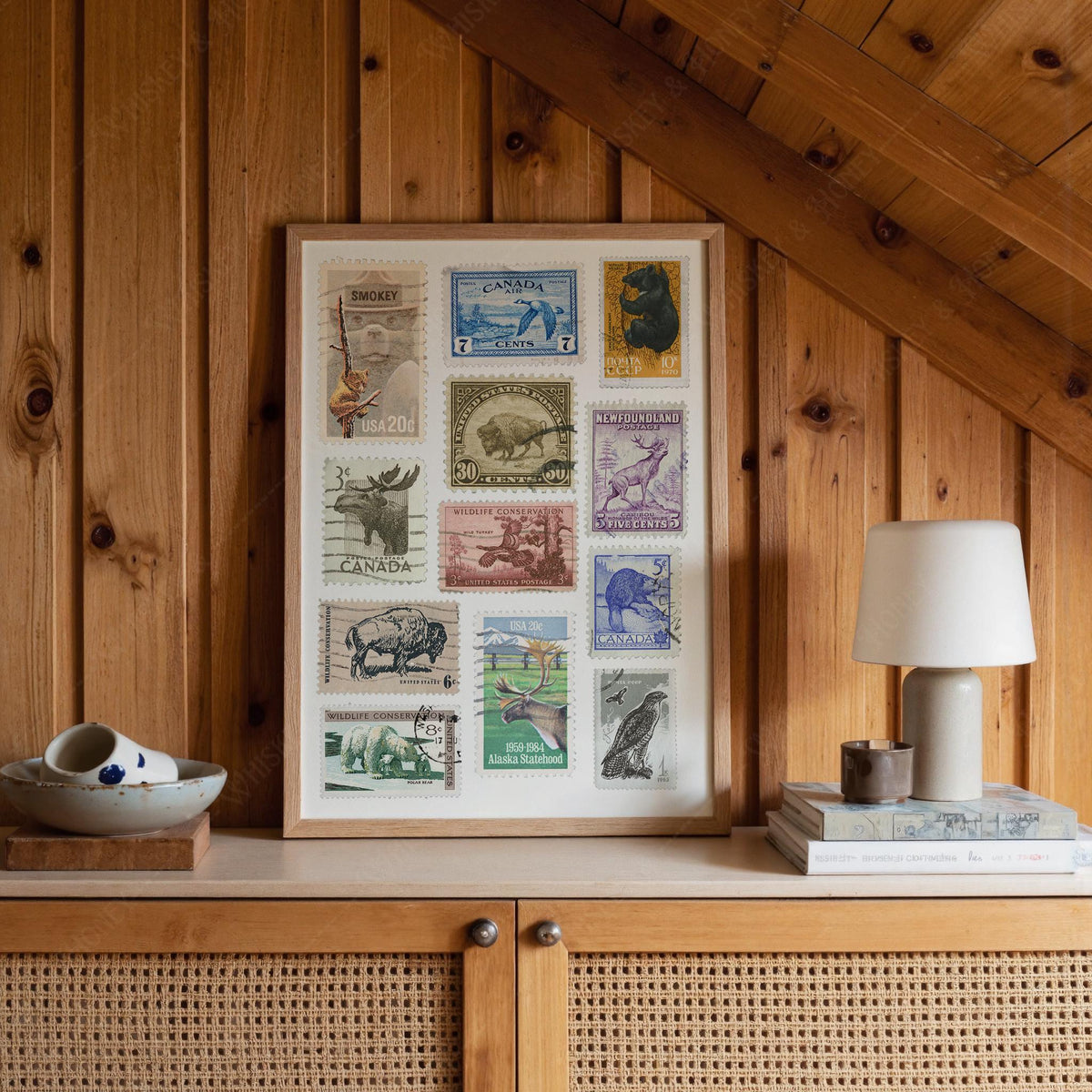 Vintage Wilderness Stamps Print