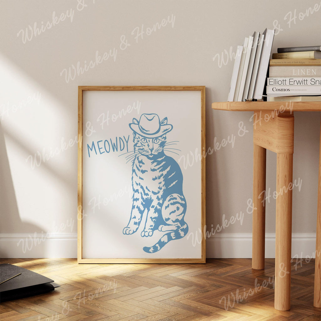 Meowdy Cat Cowboy Art Print
