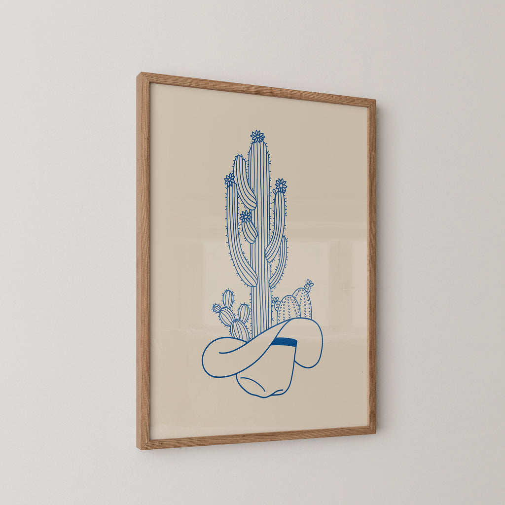 Cactus and Cowboy Hat Print