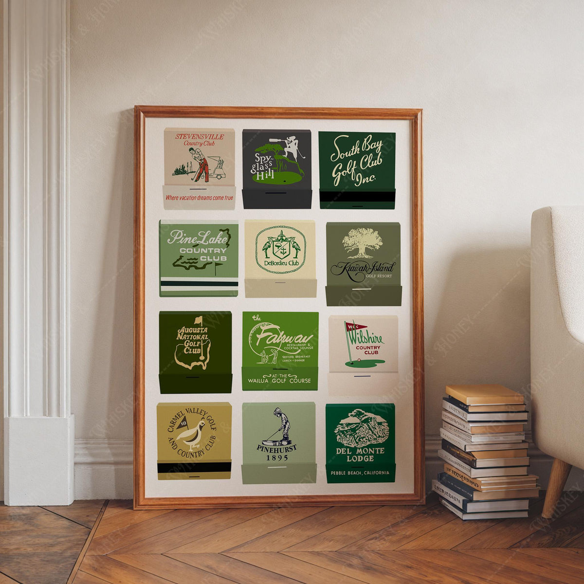 Vintage Golf Courses Matchbooks Print