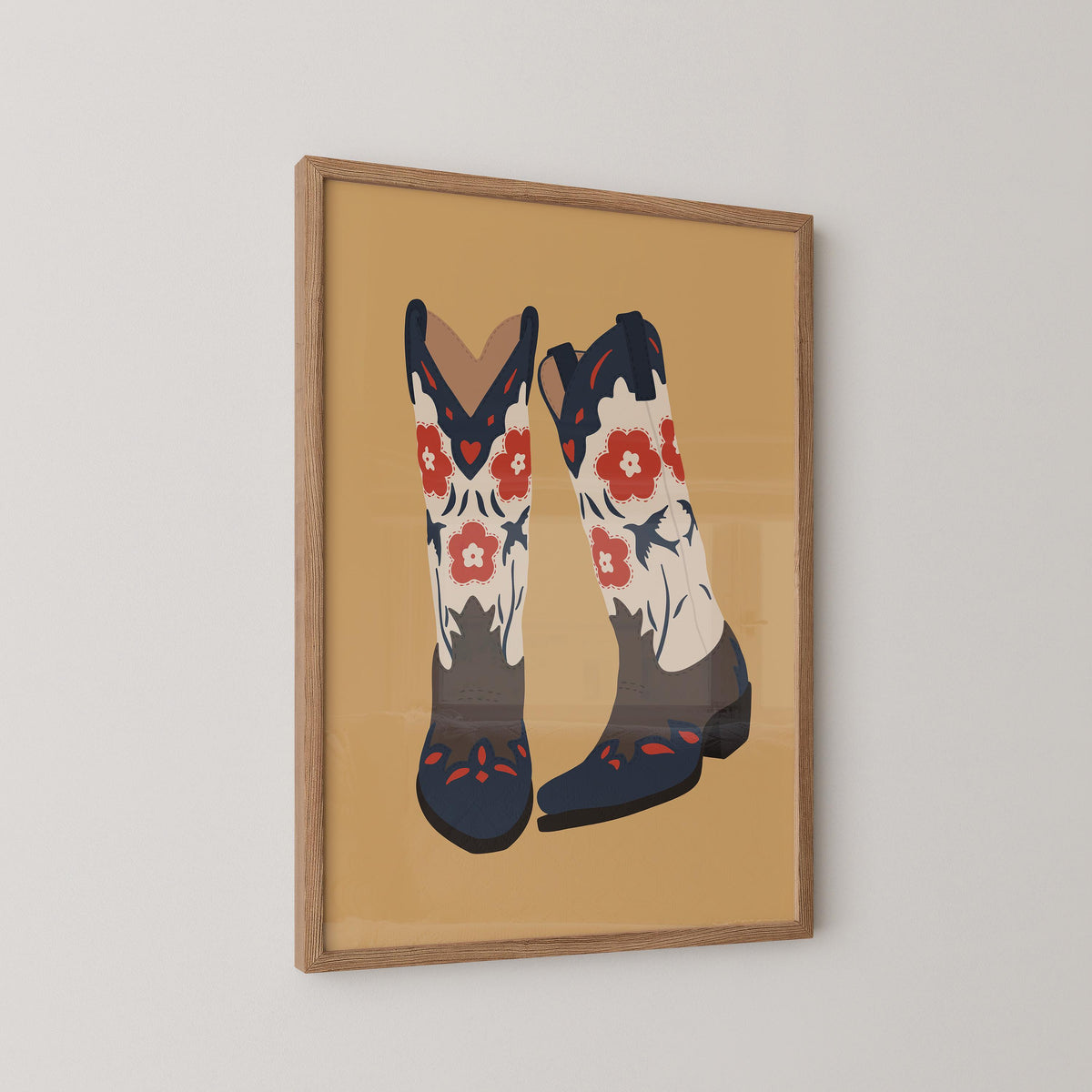 Flower Cowgirl Boots Print