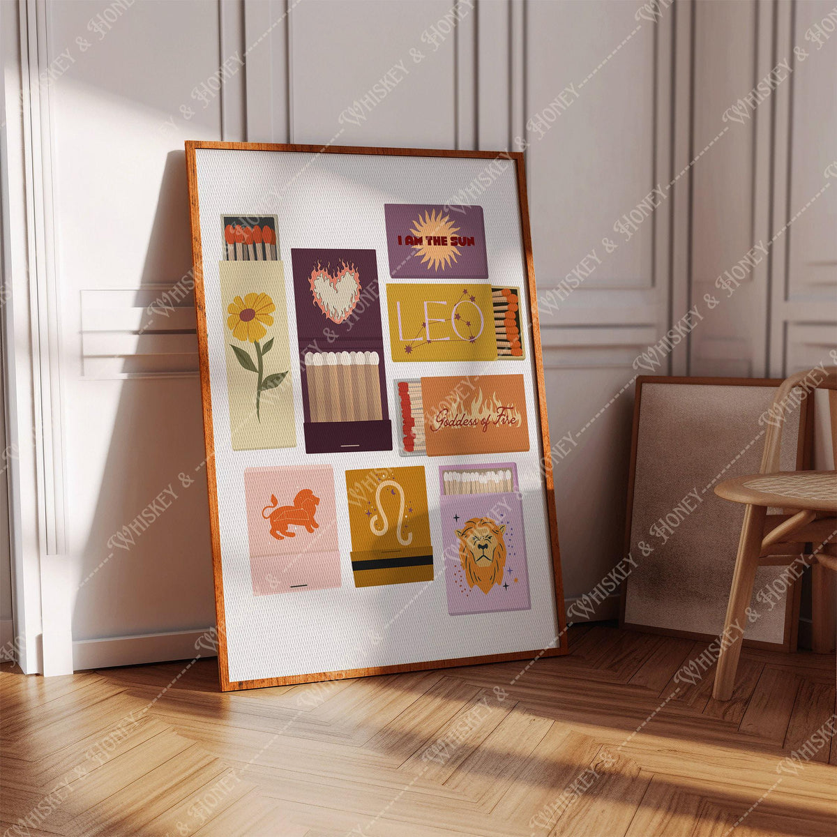 Leo Zodiac Matchbook Print