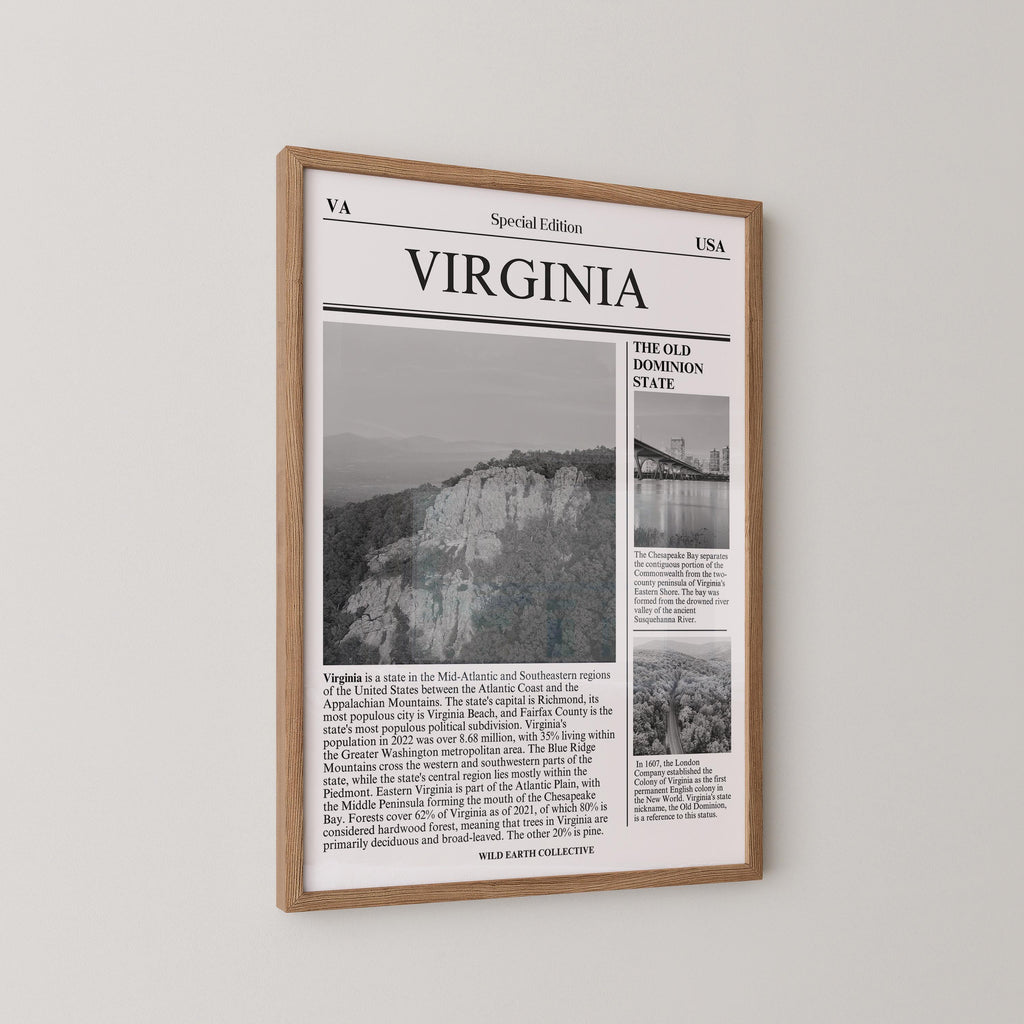 Virginia State Newspaper Print