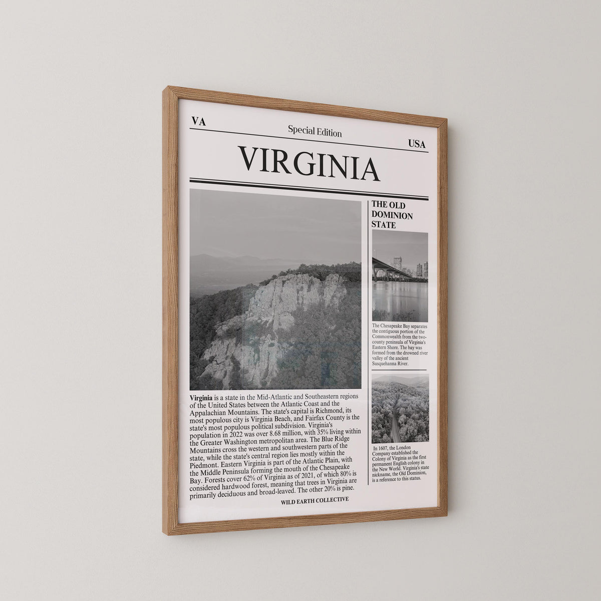 Virginia State Newspaper Print