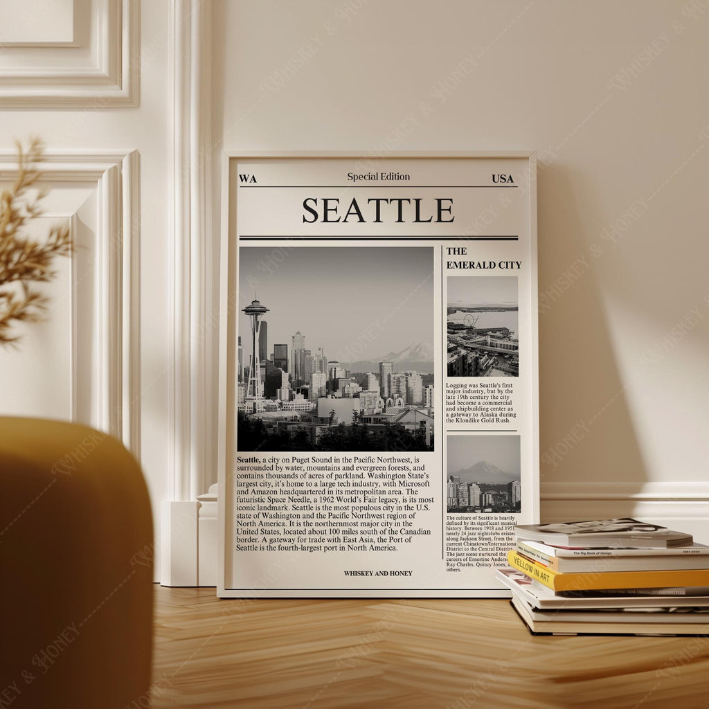 Seattle Newspaper Art Print