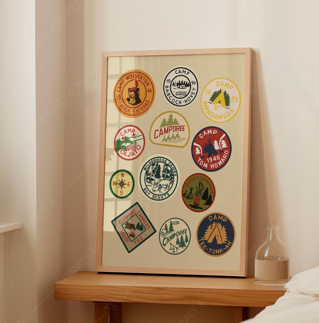 Vintage Boy Scout Patches Print
