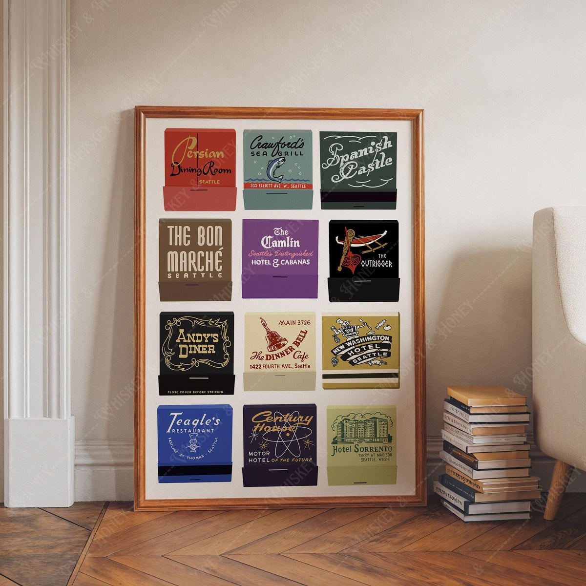Vintage Seattle Matchbook Print