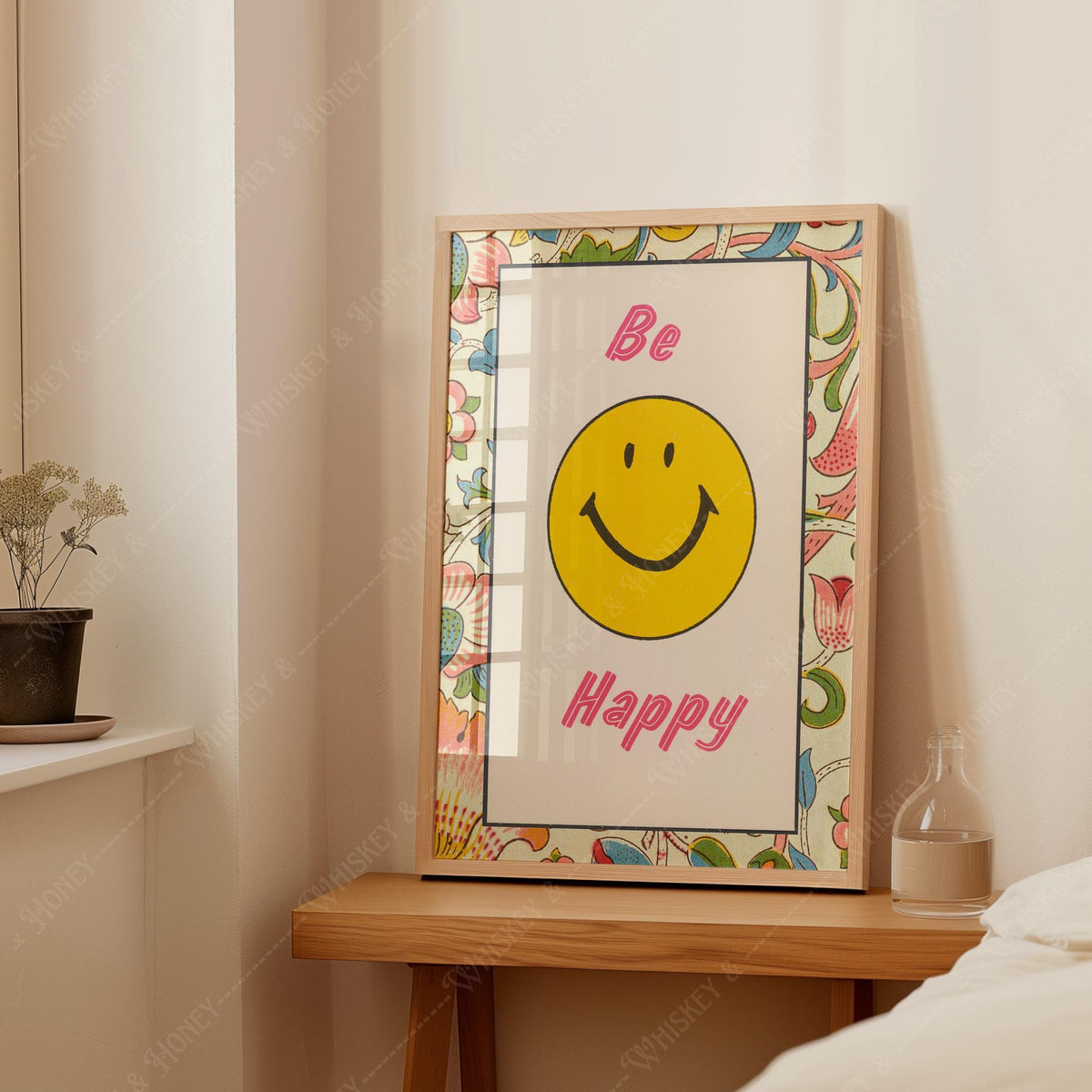 Vintage Be Happy Print