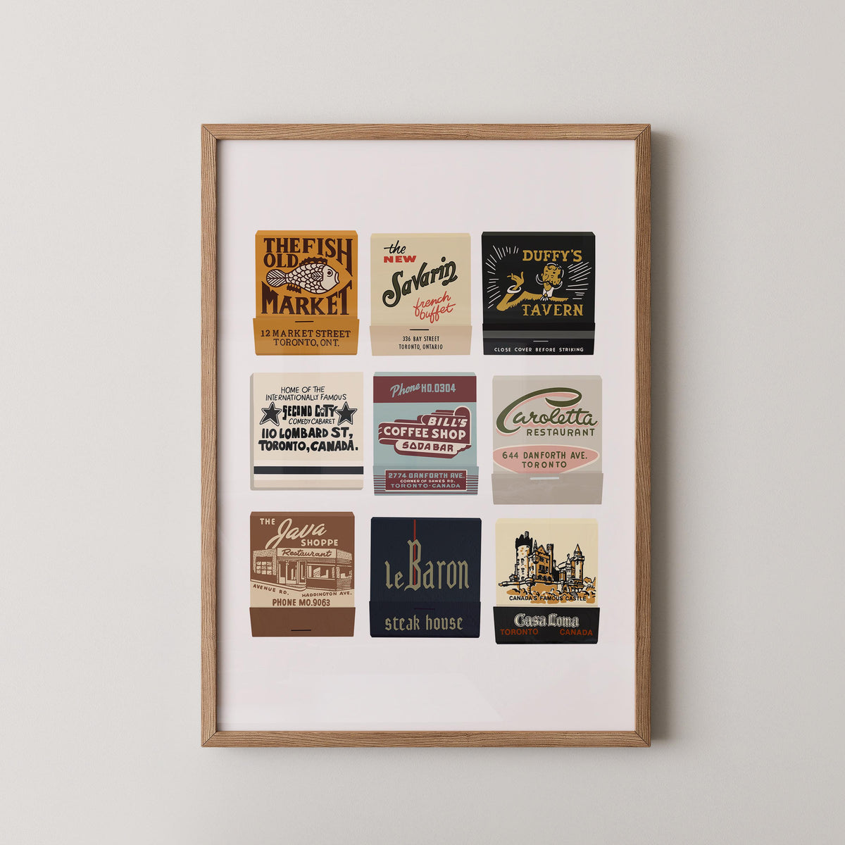Vintage Toronto Matchbook Collage Print