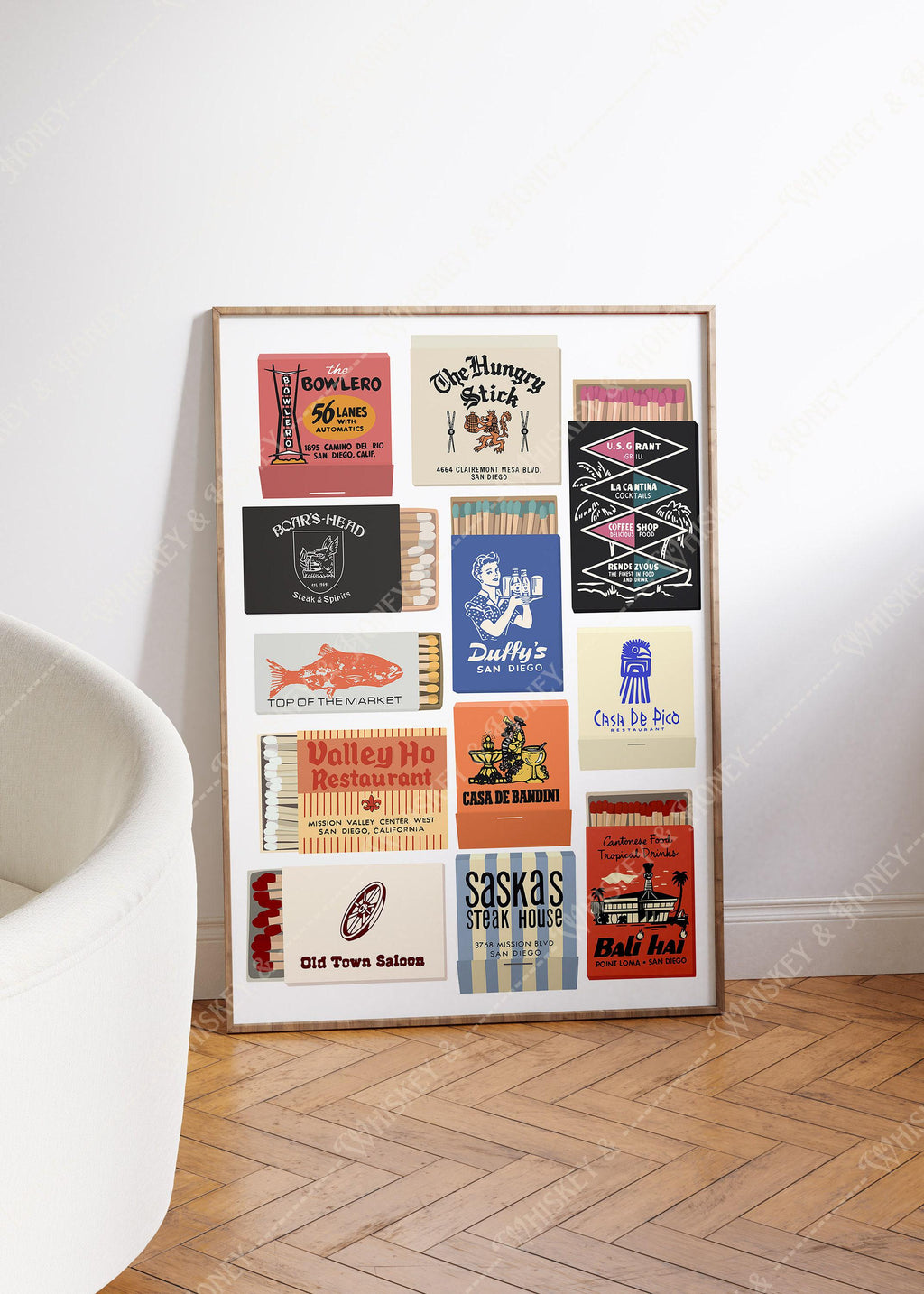 Vintage San Diego Matchbook Print