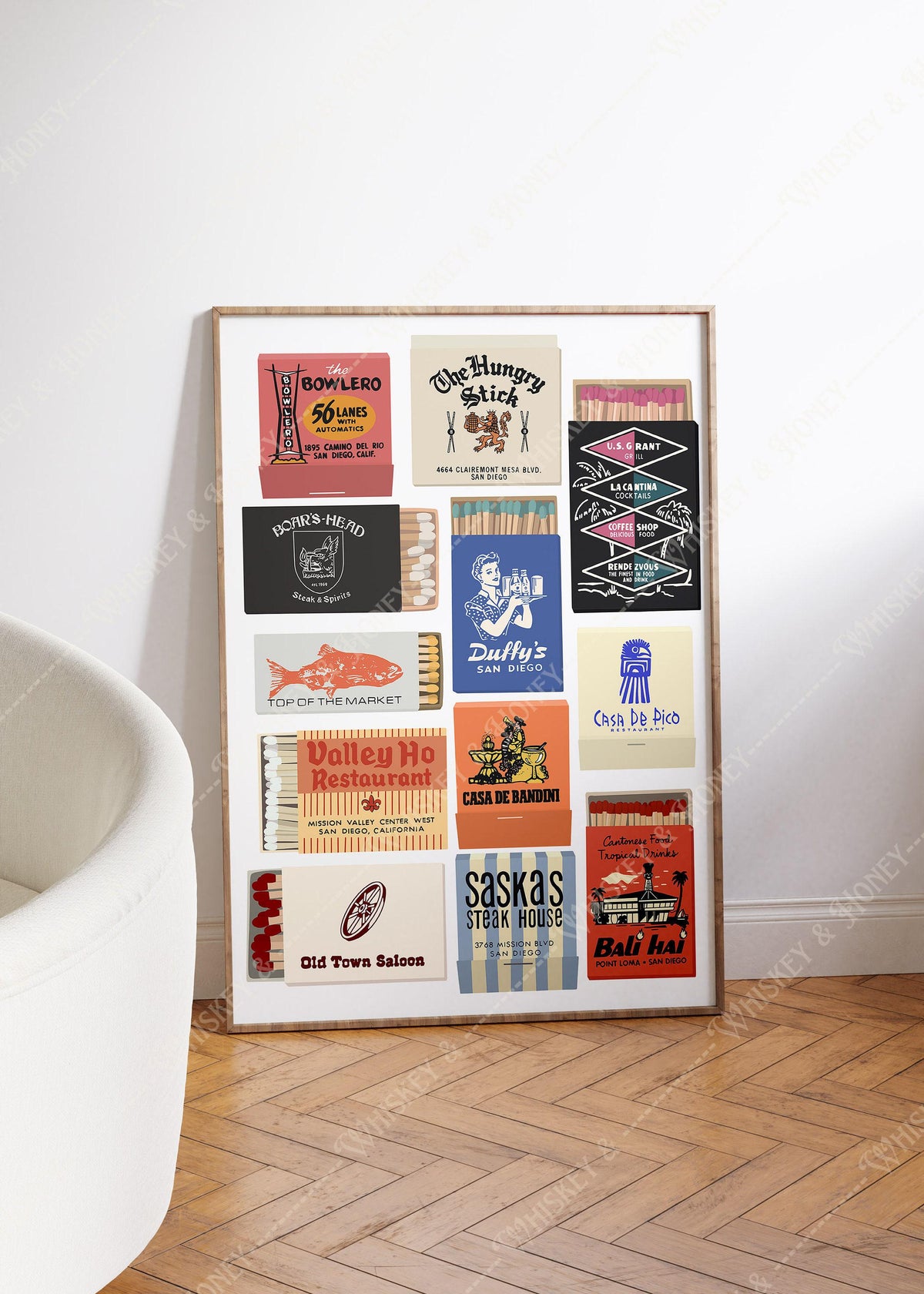 Vintage San Diego Matchbook Print